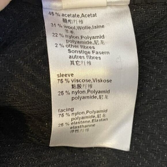 Marc Cain Black Metallic Herringbone Knit Full Zip Blazer - Picture 7 of 8